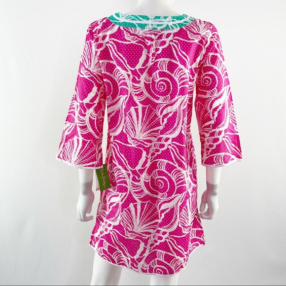 NEW Lilly Pulitzer Pink Shell Print Clammies & Jammies Nightshirt Dress Size S - Picture 7 of 10